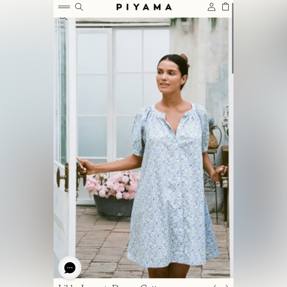 Piyama Blue Floral Women's Dress